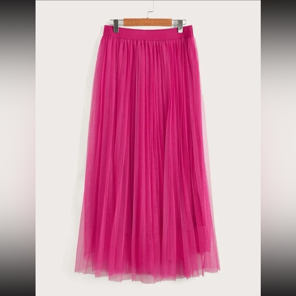 Boho khaki pleated mesh skirt - Picture 10 of 16
